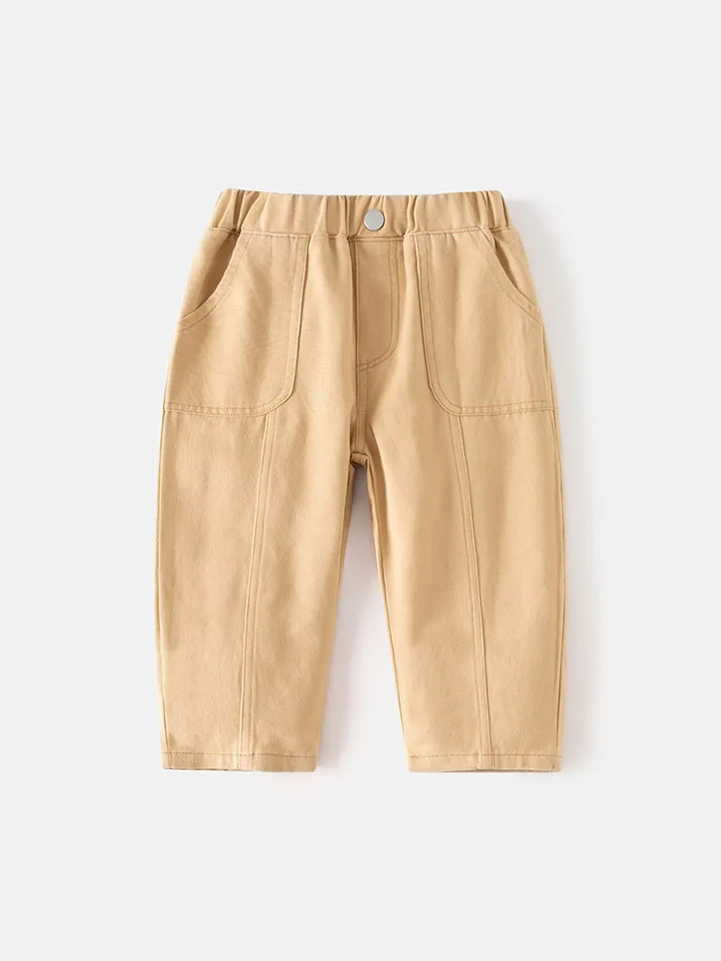 MILANCEL Pantalones informales de primavera lisos para niños - imagen 5