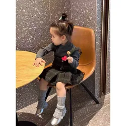 Calentadores de piernas de punto con volantito para niño y niña
