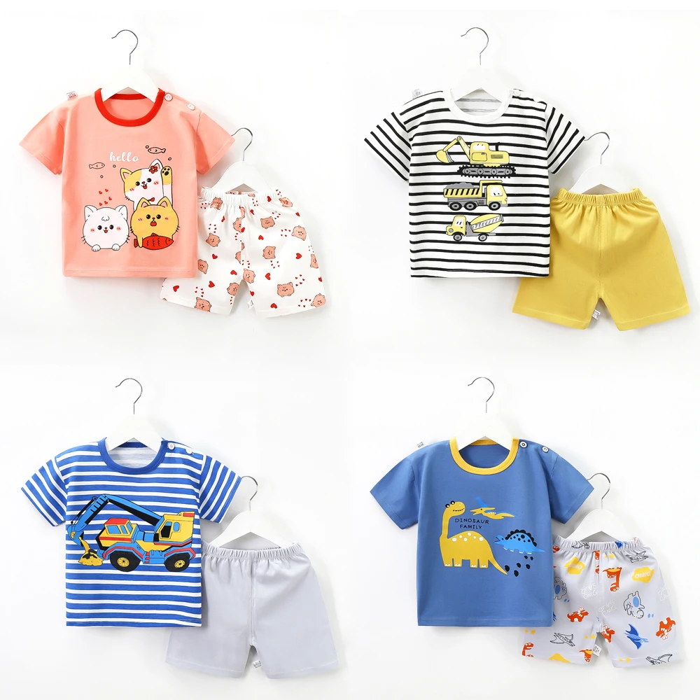 Conjunto de verano algodón para niños con camiseta estampada y bermuda - imagen 5
