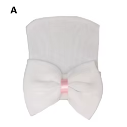 Gorro turbante rayado suave para bebé con lazo – guardería y hospital