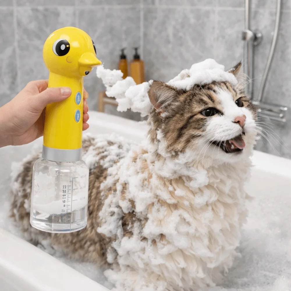 Dispositivo de carga y uso para baño de mascotas