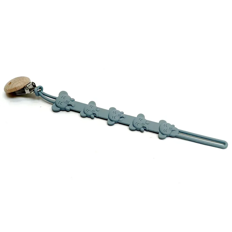 Cadena anticaída de chupete en silicona con clip para bebés - imagen 5