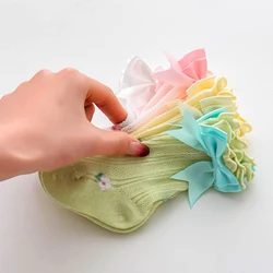 Calcetines altos con volantes y lazo para niñas pequeñas
