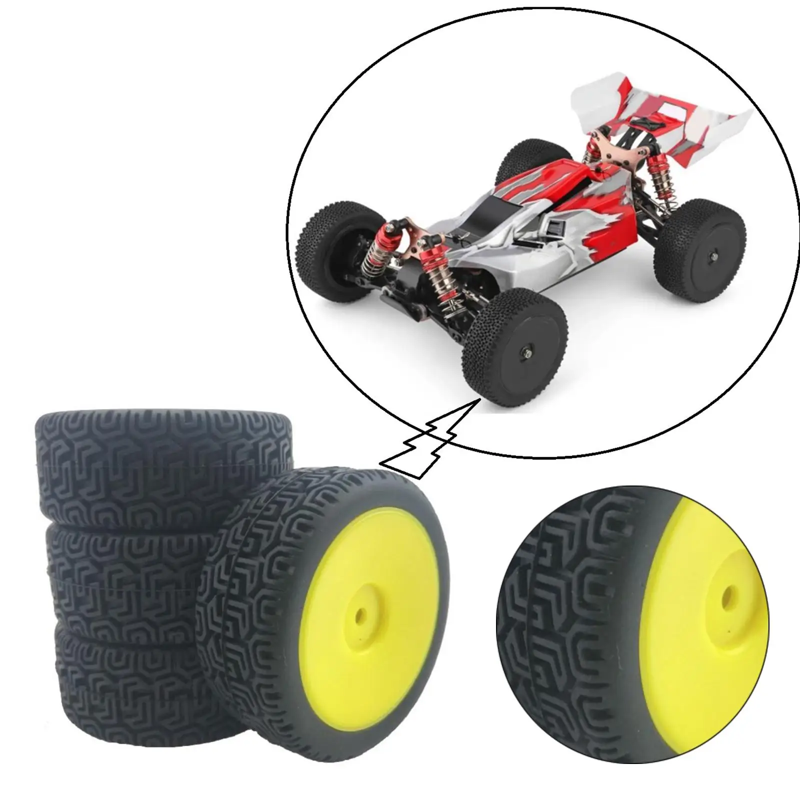 Juego de 4 neumáticos RC de 66 mm