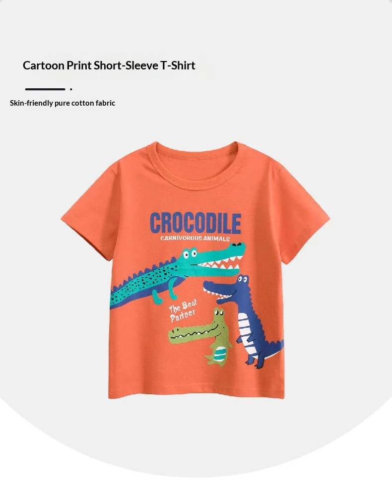 Estampado infantil de dibujos animados en camiseta