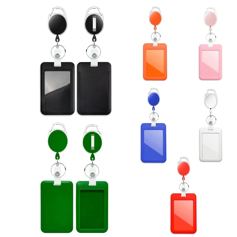Portatarjetas de identificación retráctil con llavero y clip fácil - imagen 4