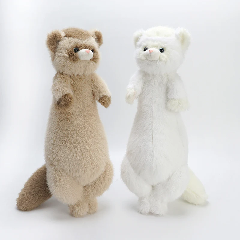 Peluche de hurón suave marrón estilo tierno para sofá y regalo