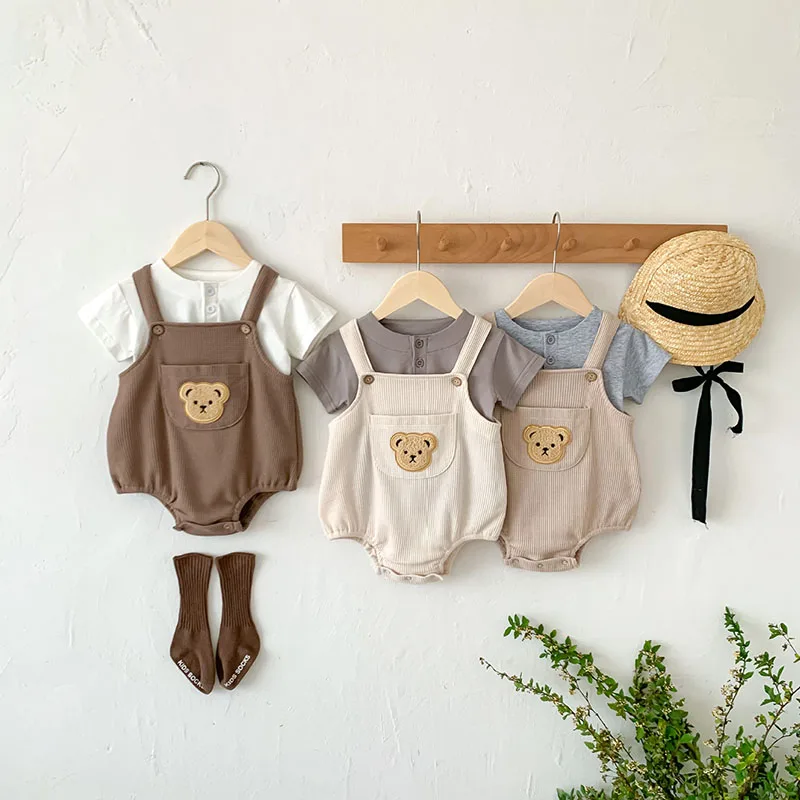 Conjunto de verano para bebé MILANCEL – Body y joggings de punto alveolo