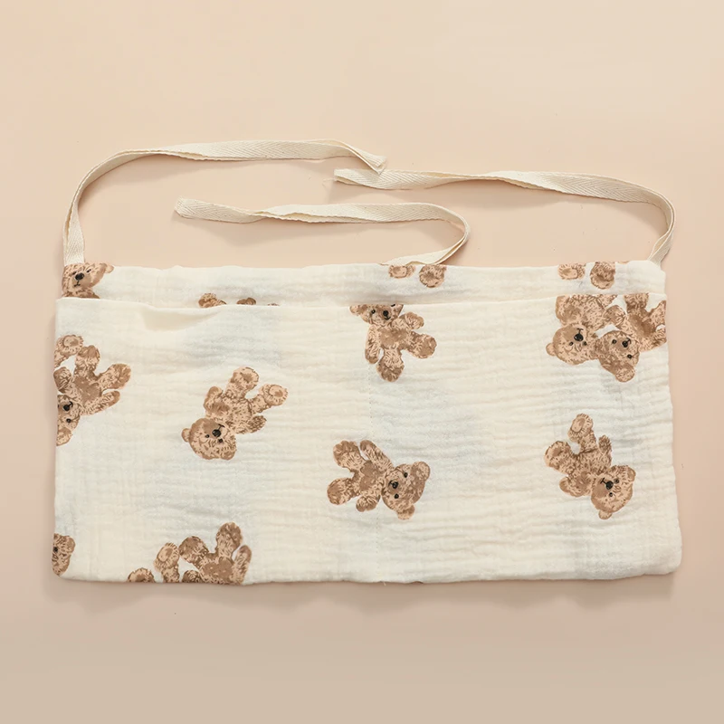 Organizador para cuna de bebé en algodón – bolsa pañales - imagen 5