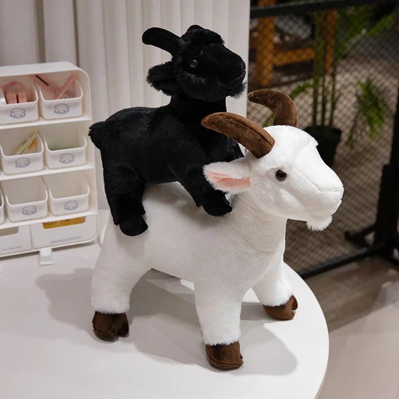Peluche oveja animal realista blanco, tacto suave para regalar