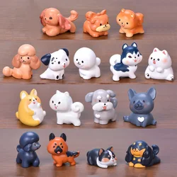 Figura de cachorro Corgi de resina estilo dibujos animados miniatura