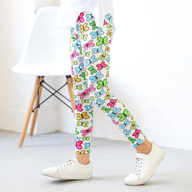 Leggings finos elásticos para niñas con estampado primavera y otoño