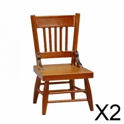 Silla en miniatura de madera para casa de muñecas, estilo clásico