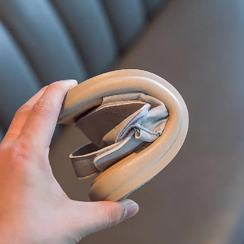Sandalias de cuero para niñas con punta abierta y suela cómoda - imagen 5