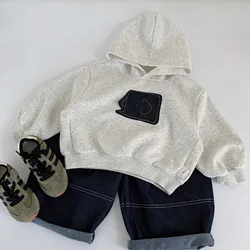Sudadera con capucha infantil de otoño con estampado de dibujos