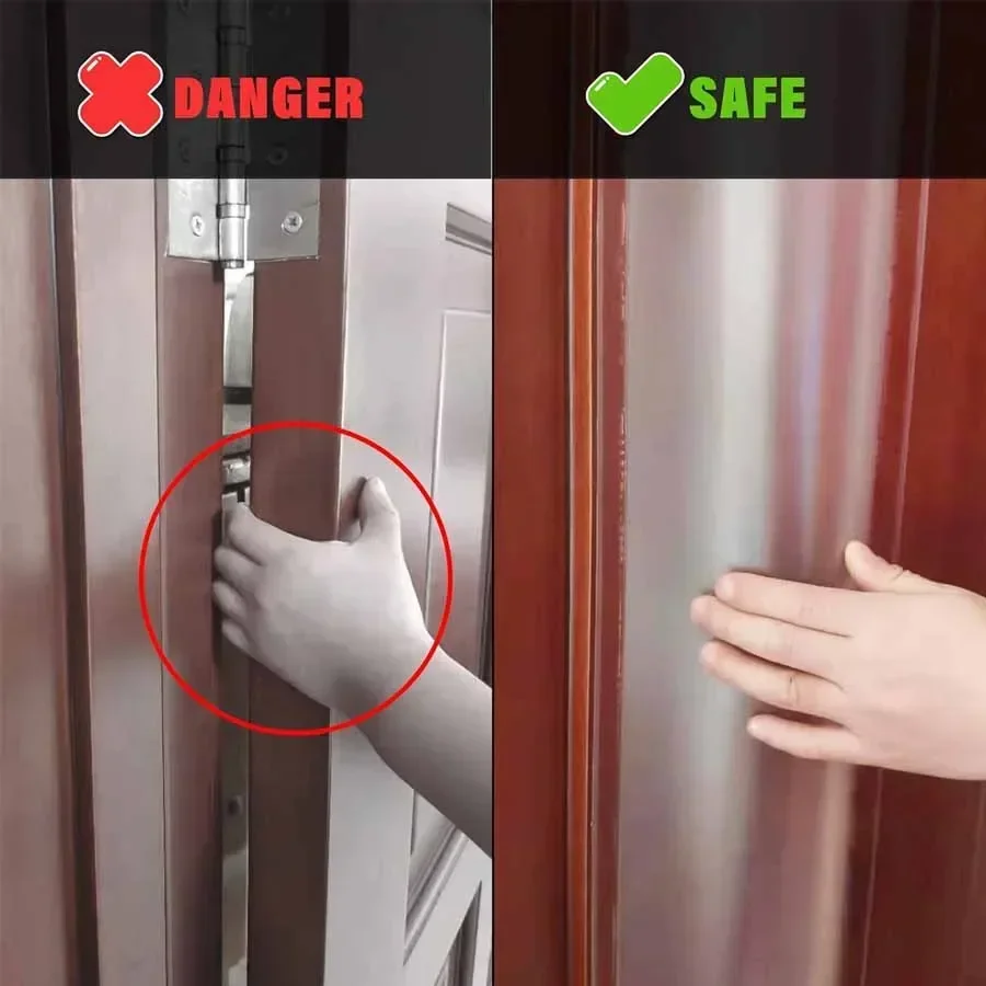 Protección de pellizco instalada en puerta