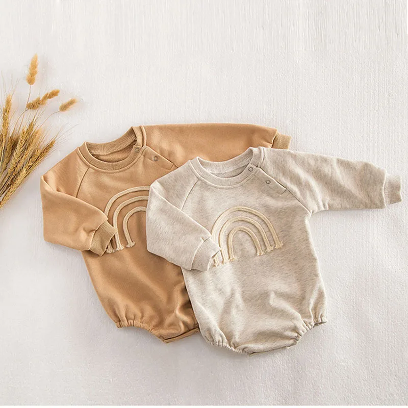 Milancel Body de primavera para bebé niña – Arcoíris holgado y fino