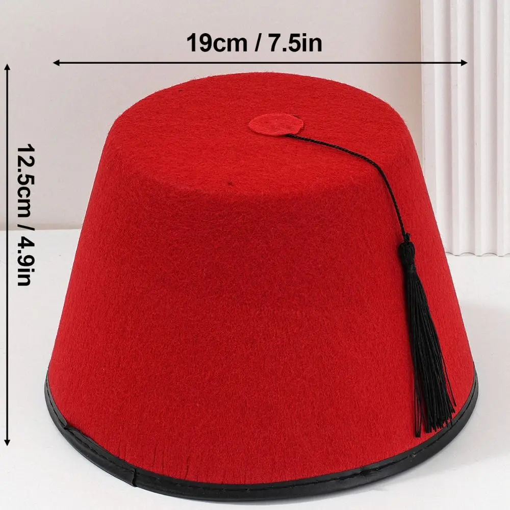 Gorro fez rojo de fieltro, vista frontal
