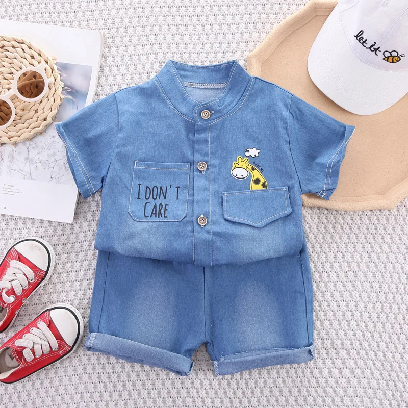 Conjunto de verano para niños – Camisa y shorts de algodón natural - imagen 2
