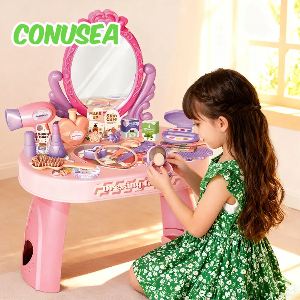Tocador infantil de maquillaje con pegatinas para niñas de mesa