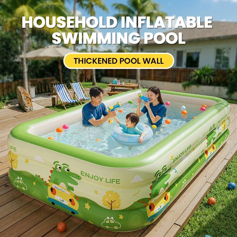 Piscina infantil inflable de paredes gruesas para jardín y hogar