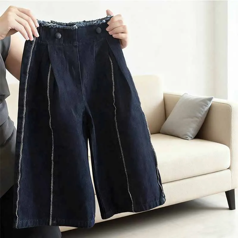 Pantalones vaqueros rectos a rayas para bebés – Estilo infantil - imagen 5