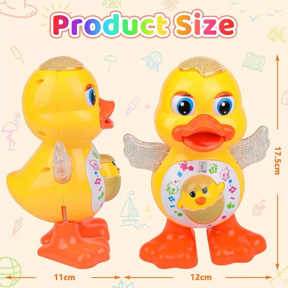 Pato eléctrico musical con luces intermitentes para bebés y niños - imagen 4