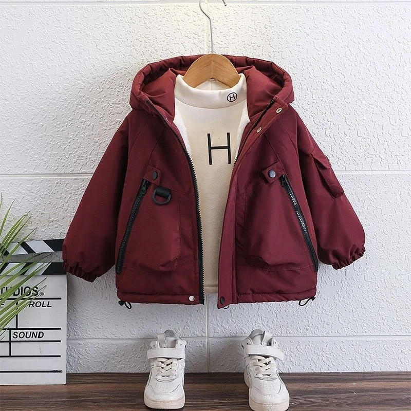 Abrigo acolchado cortavientos para niños – Chaqueta de algodón gruesa - imagen 3