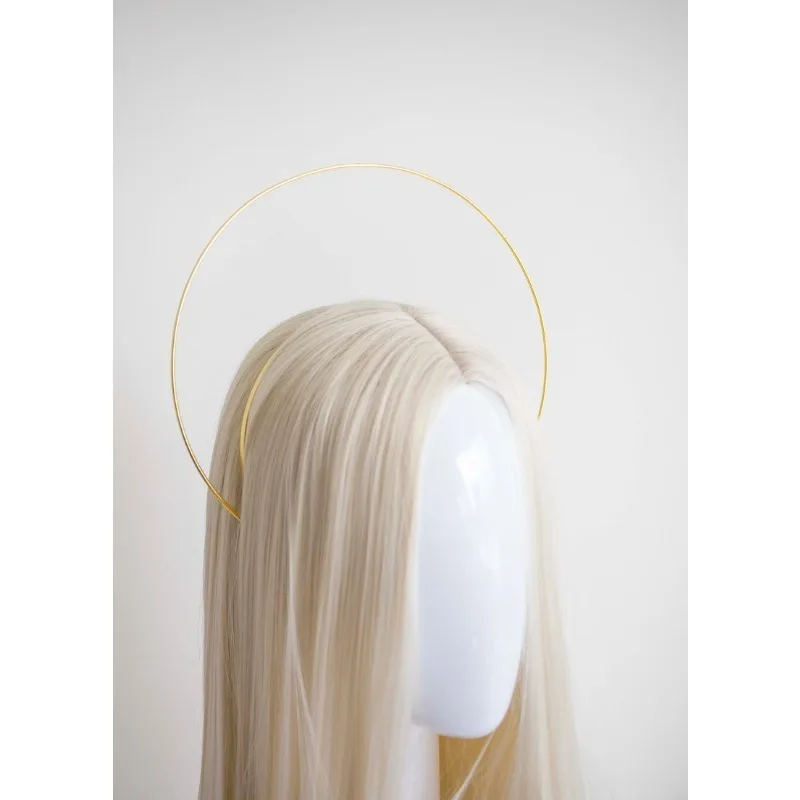 Diadema de corona con halo dorado para niñas en ocasiones especiales - imagen 5
