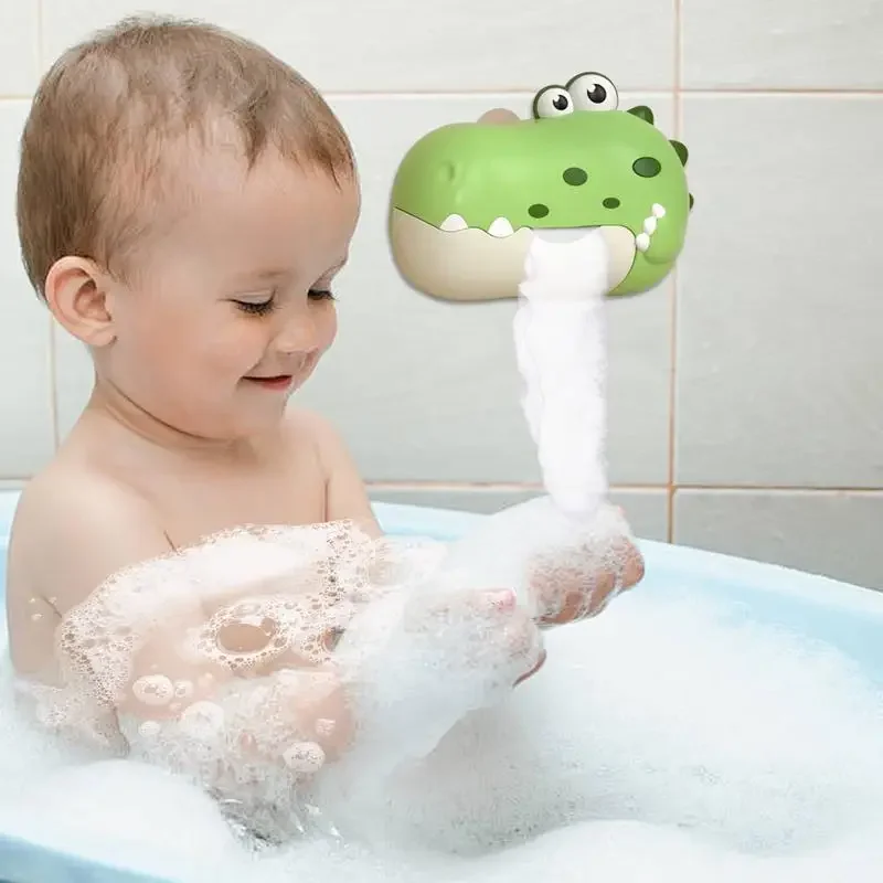 Máquina de burbujas para baño con dinosaurios y succión automática