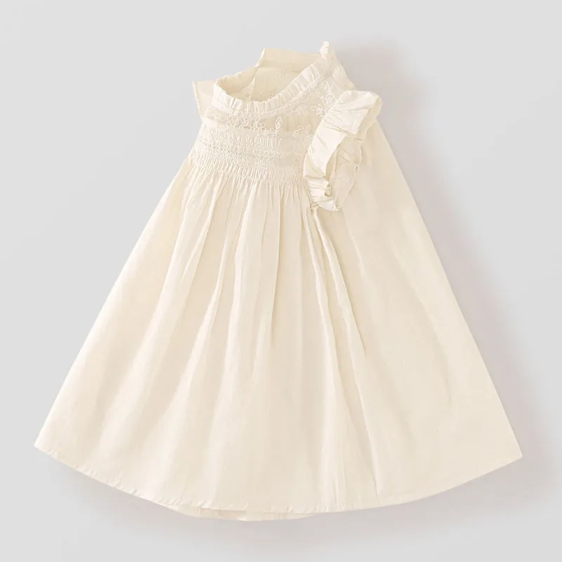 Vestido de verano para niñas en algodón con mangas volantes informal - imagen 2