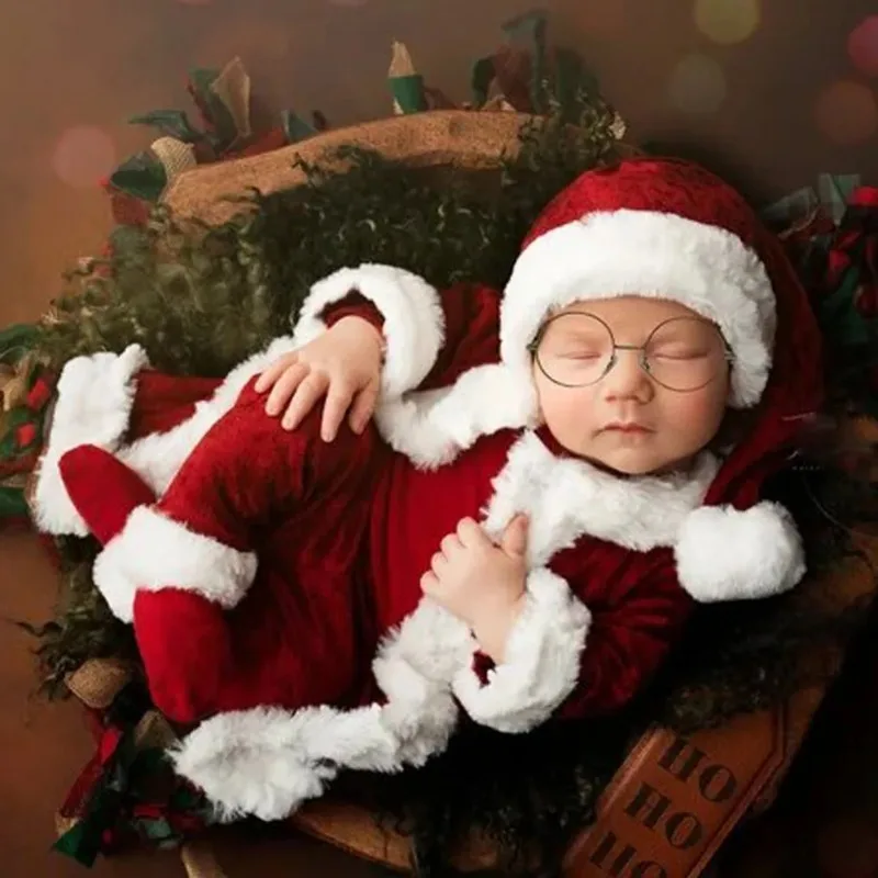 Disfraz de Papá Noel recién nacido para sesión navideña fotográfica - imagen 5