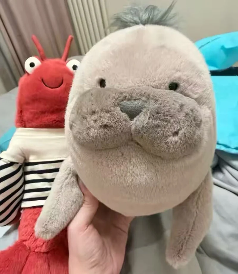 Peluche de foca gris suave con ojos grandes para regalar - imagen 5