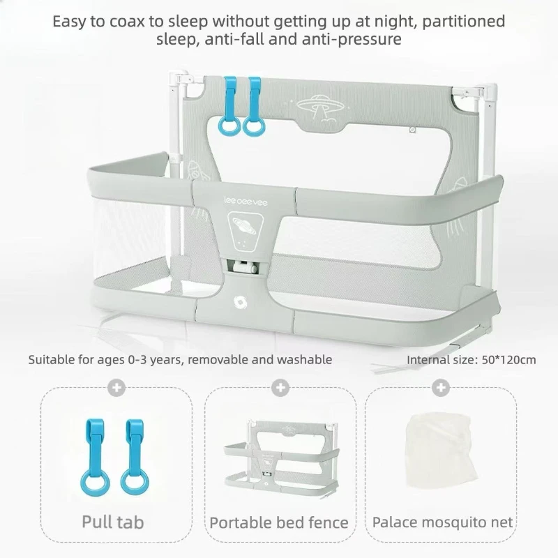 Barandilla cama bebé IMBABY plegable anticaídas, doble uso - imagen 4