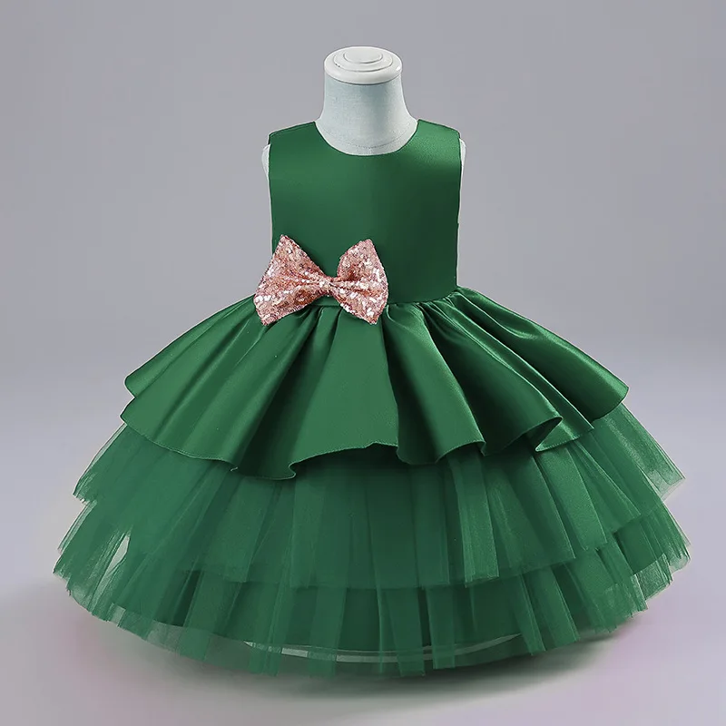 Vestido de niña tipo princesa con tul y volantes para cumpleaños