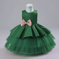 Vestido de niña tipo princesa con tul y volantes para cumpleaños