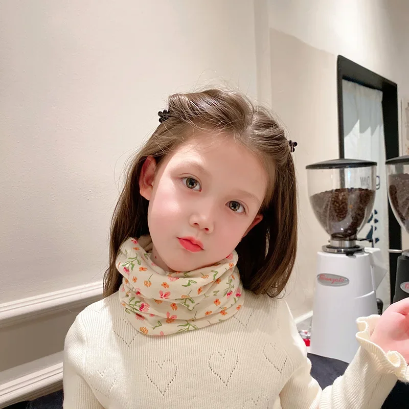 Bufanda de algodón infantil en anillo redondo, estilo pañuelo mágico