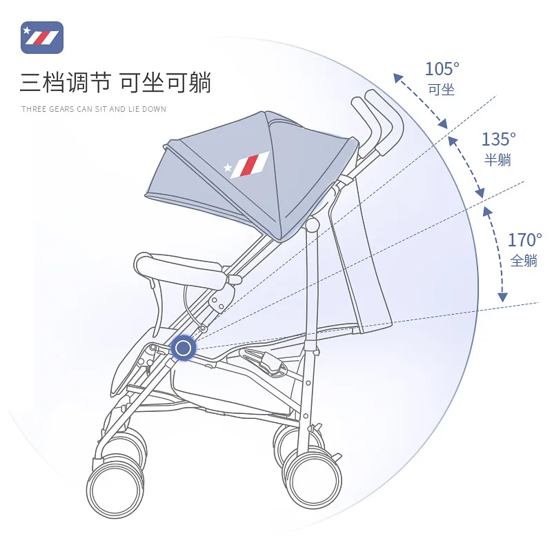 Carrito ligero tipo paraguas reclinable para bebé – SIMPLE - imagen 2