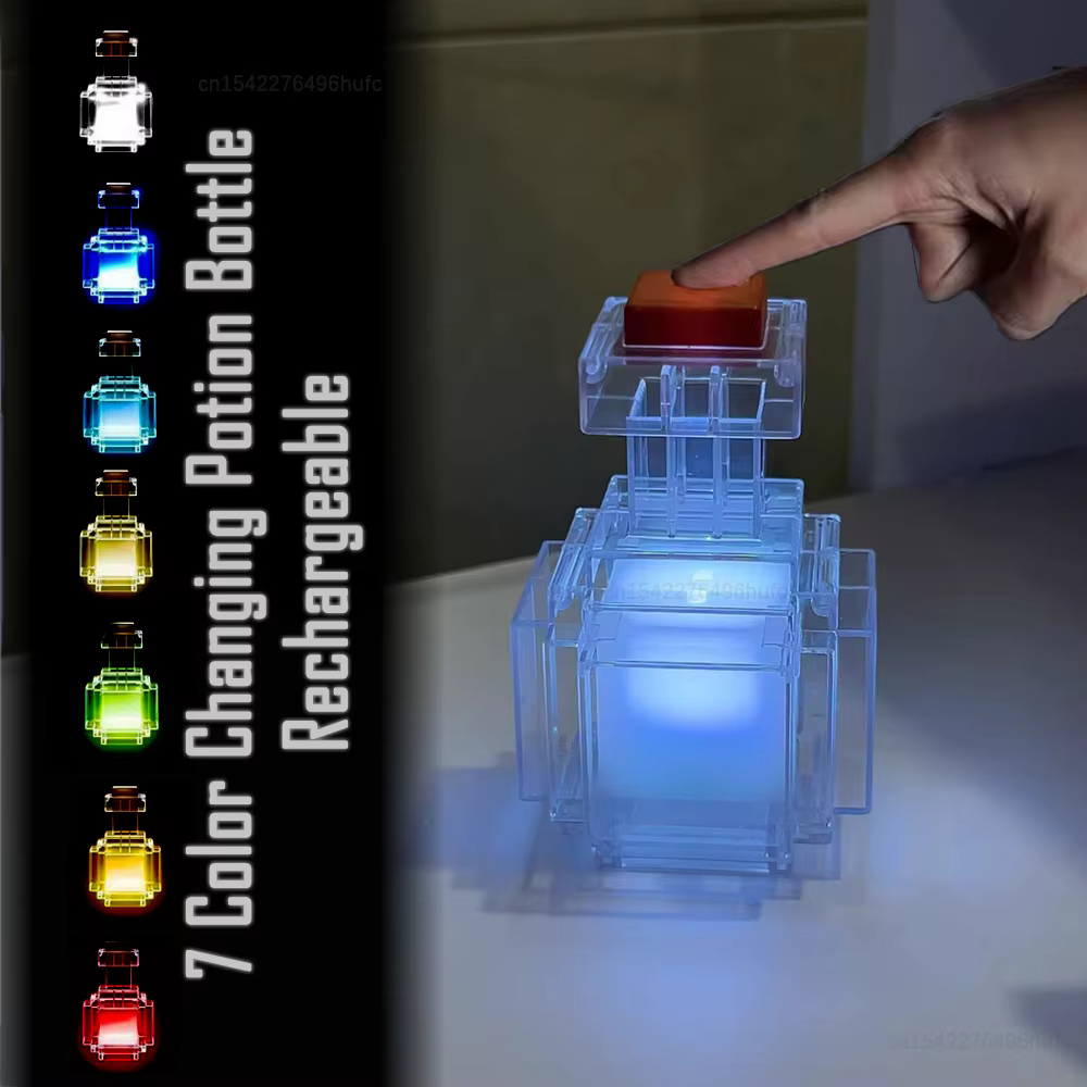 Lámpara de noche infantil LED recargable USB con botella - imagen 4