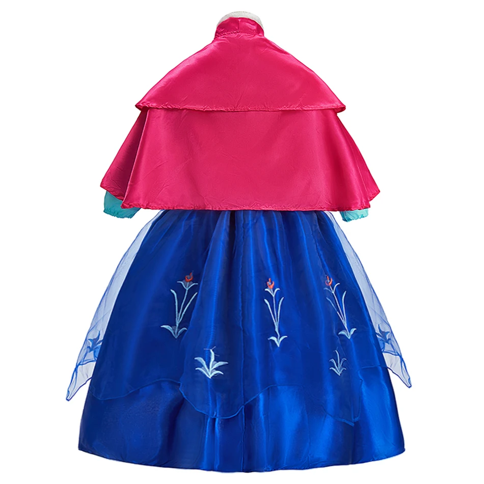 Vestido de princesa bordado para niñas – Falda azul rey - imagen 5