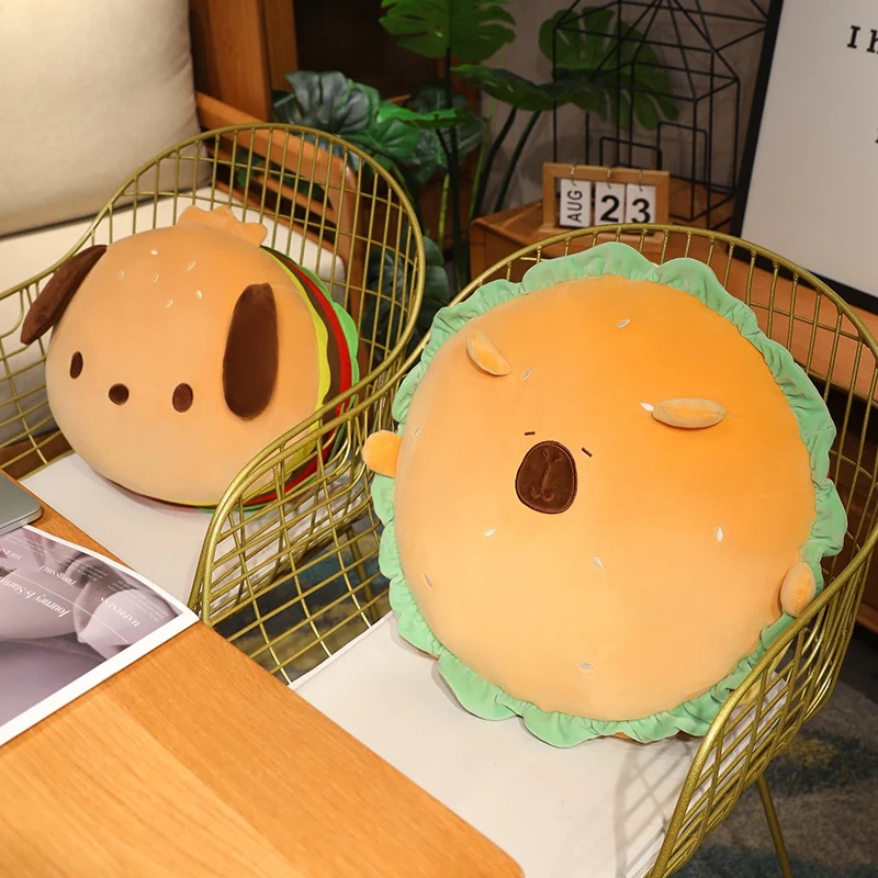 Almohada cojín peluche capibara redondo con diseño de animal - imagen 2