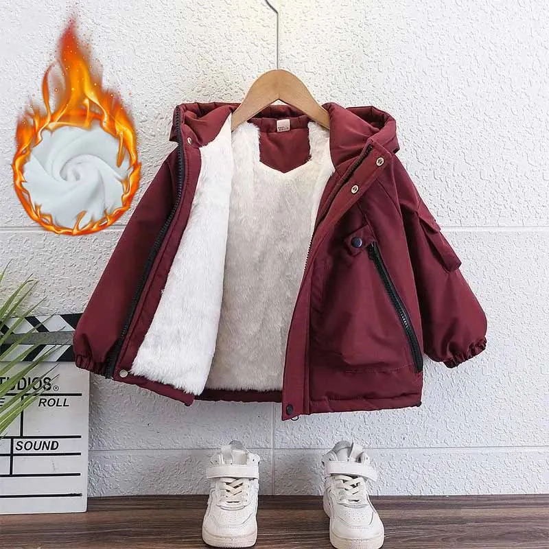 Abrigo acolchado cortavientos para niños – Chaqueta de algodón gruesa - imagen 4