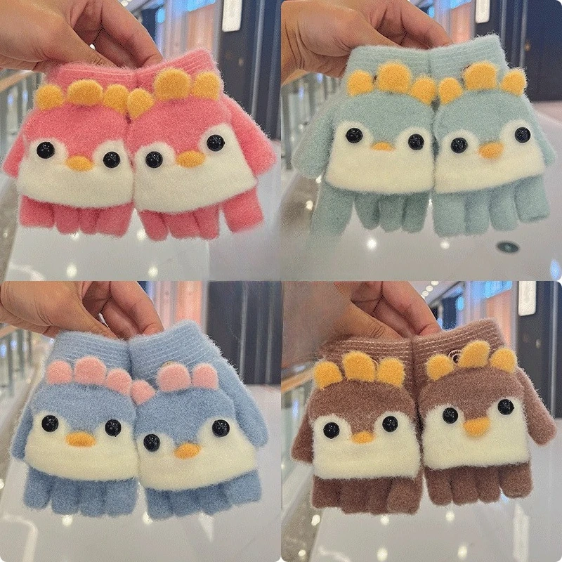 Guantes invierno cortaviento térmicos media falange para niños - imagen 4