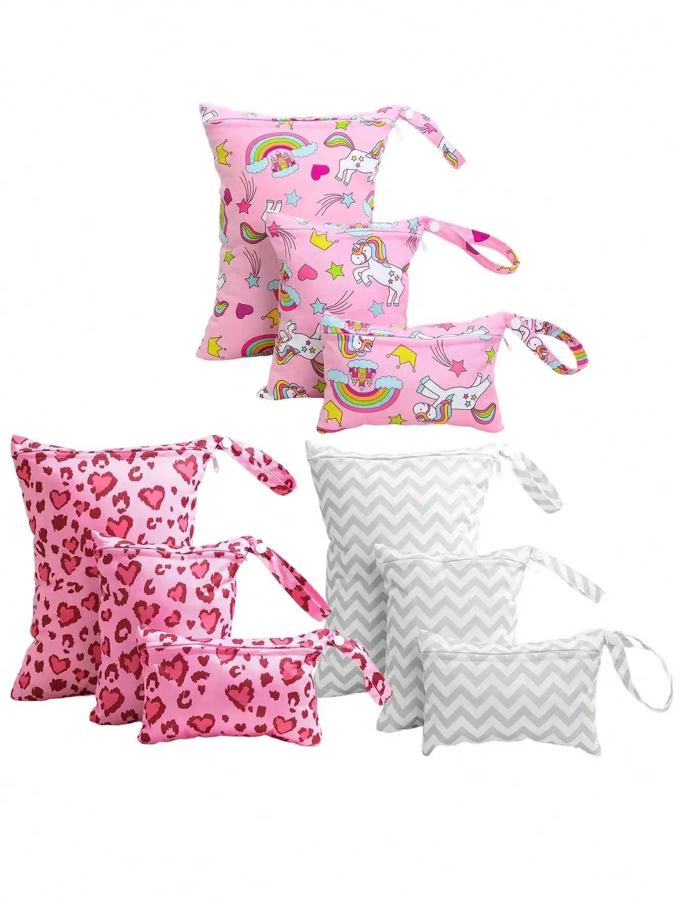 Set de 3 bolsas impermeables para pañales y bañadores