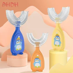 Cepillo dental infantil de silicona suave con forma de U