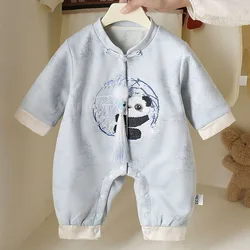 Mono de manga larga para bebé con bordado panda estilo chino