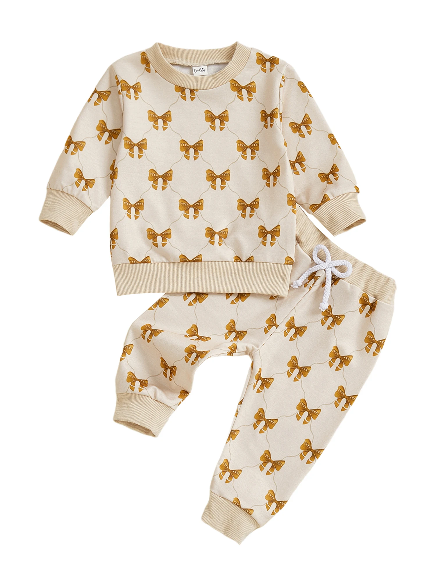 Conjunto VISgogo sudadera y pantalón beige