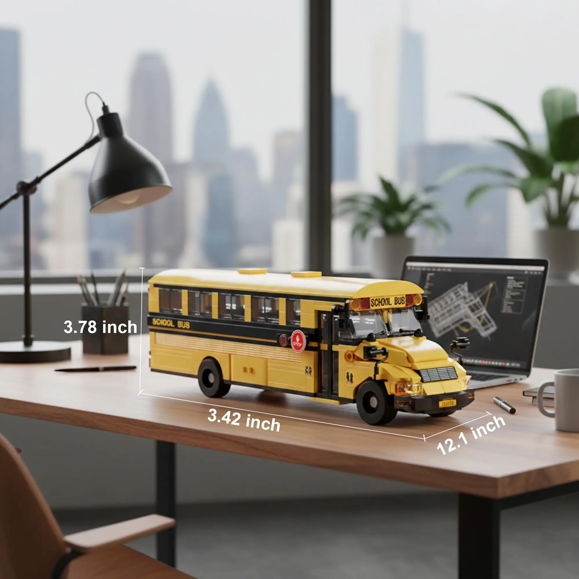 Bloques de construcción autobús escolar clásico amarillo para niños - imagen 5