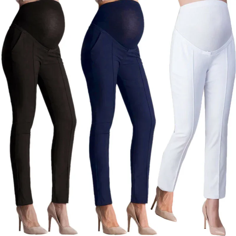 Pantalones de maternidad elásticos para embarazada, efecto vientre - imagen 4