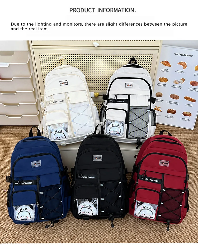 Mochila escolar estilo japonés retro para adolescentes